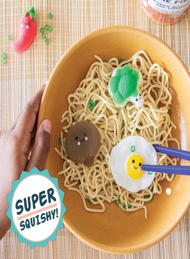 MindWare Foodie Fidgets Ramen Noodles and Toppings Set of Squishy Toys for Kids and Adults - Ages 5 and Up - Image 4